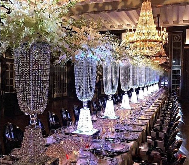 WeddingStory Shop about 12day delivery / 98x28x24cm 2PCS 38 inches Tall Clear Crystal Flower Stand