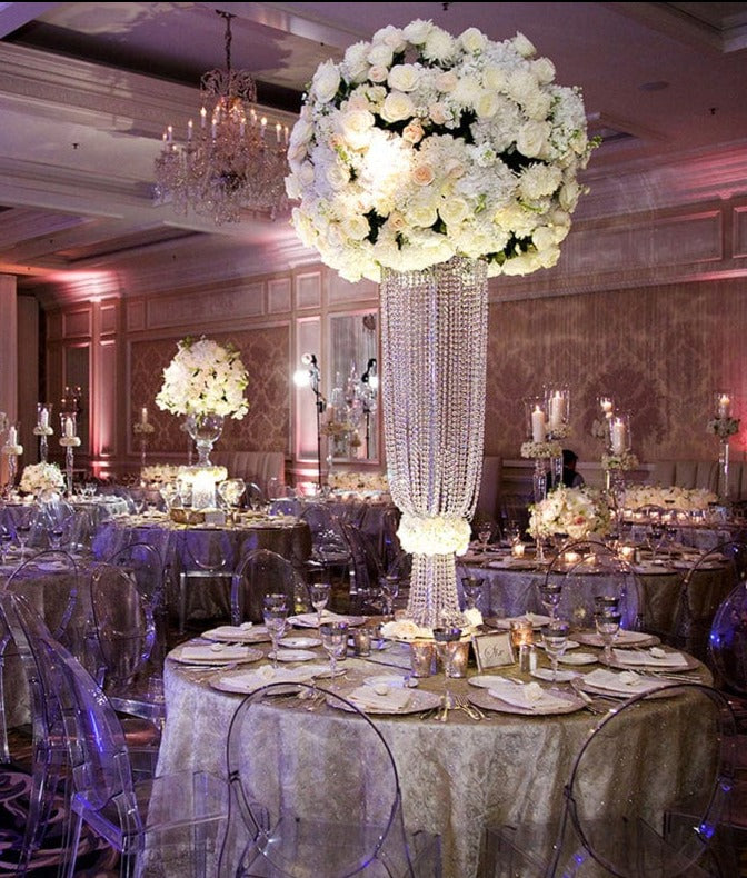 WeddingStory Shop about 12day delivery / 98x28x24cm 2PCS 38 inches Tall Clear Crystal Flower Stand