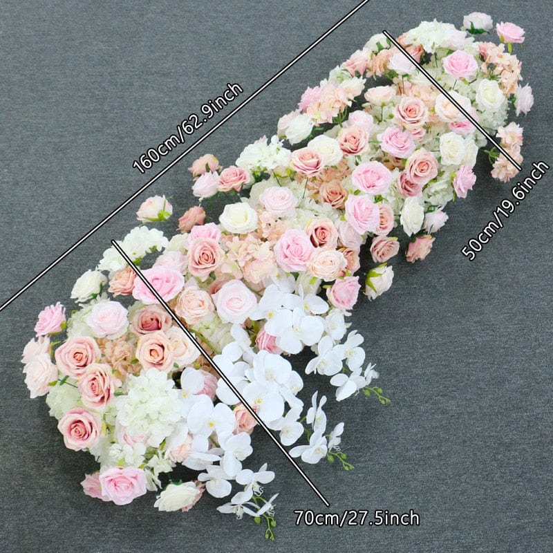 WeddingStory Shop 160x50cm hang flower Luxury White Orchid Hydrangea Pink Rose Floral Arrangement