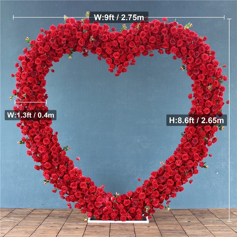 WeddingStory Shop 2.7m flower no arch Heart Shaped Flower Arrangement for Wedding/Party Background