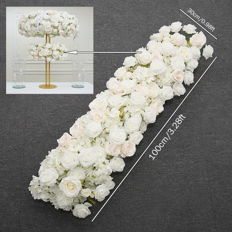 WeddingStory Shop 100x30cm flower row Floral Arrangement Hovering cloud table centerpiece