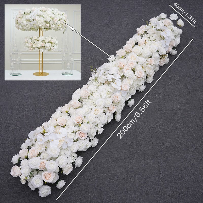WeddingStory Shop 200x40cm flower row Floral Arrangement Hovering cloud table centerpiece