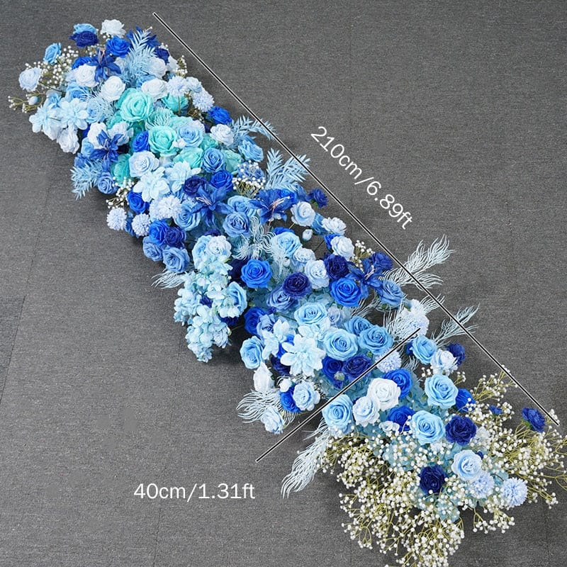 WeddingStory Shop 210x40cm flower row Baby breath blue Wedding Backdrop flowers