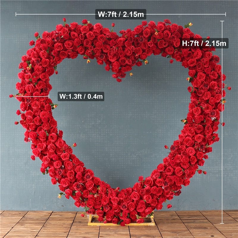 WeddingStory Shop 2.2m flower add arch Heart Shaped Flower Arrangement for Wedding/Party Background