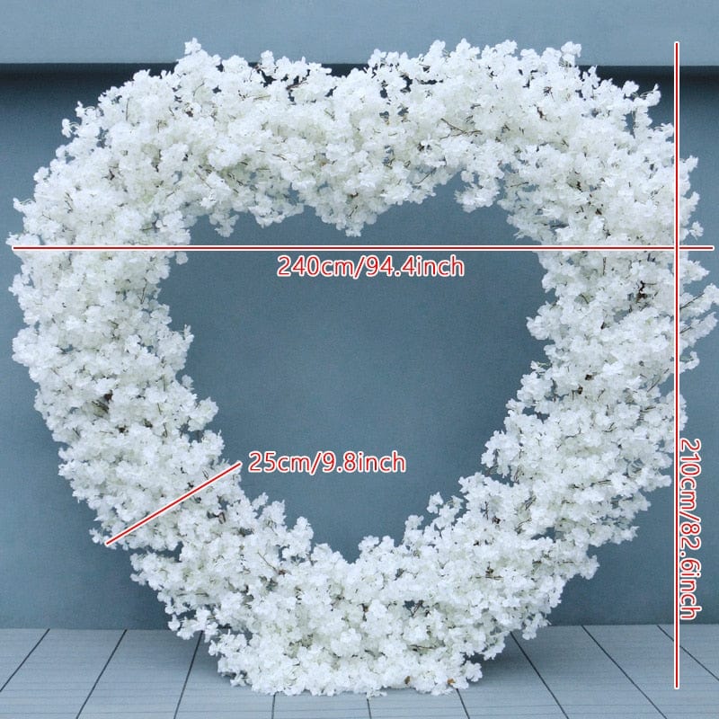WeddingStory Shop 2.4m heart arch set Heart Moon Shape Arch collection with flowers