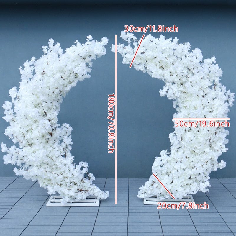 WeddingStory Shop 2pc arched stand set Heart Moon Shape Arch collection with flowers