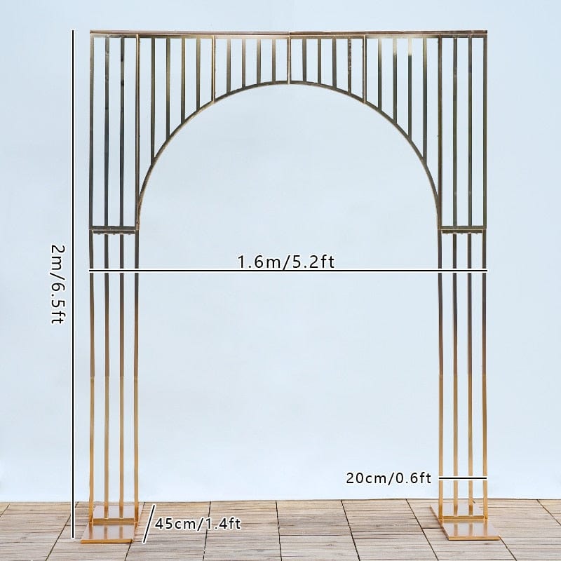 WeddingStory Shop Gold / 2M x 1.6M 6.5/7.8ft Shiny Gold Plated Wedding Arch Backdrop