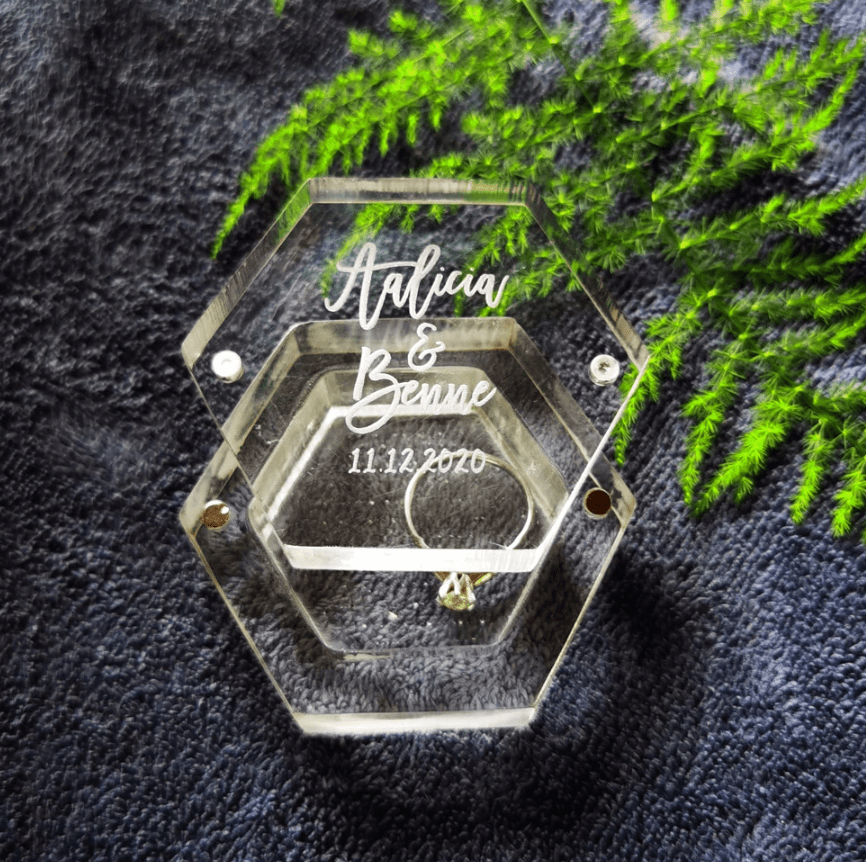 Personalized Transparent Acrylic ring box