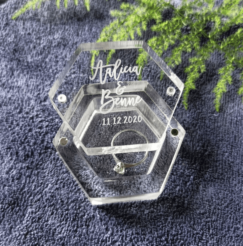 Personalized Transparent Acrylic ring box