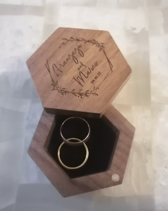 WeddingStory Shop Wedding Ceremony Supplies Personalized Wooden Ring Box Hexagon