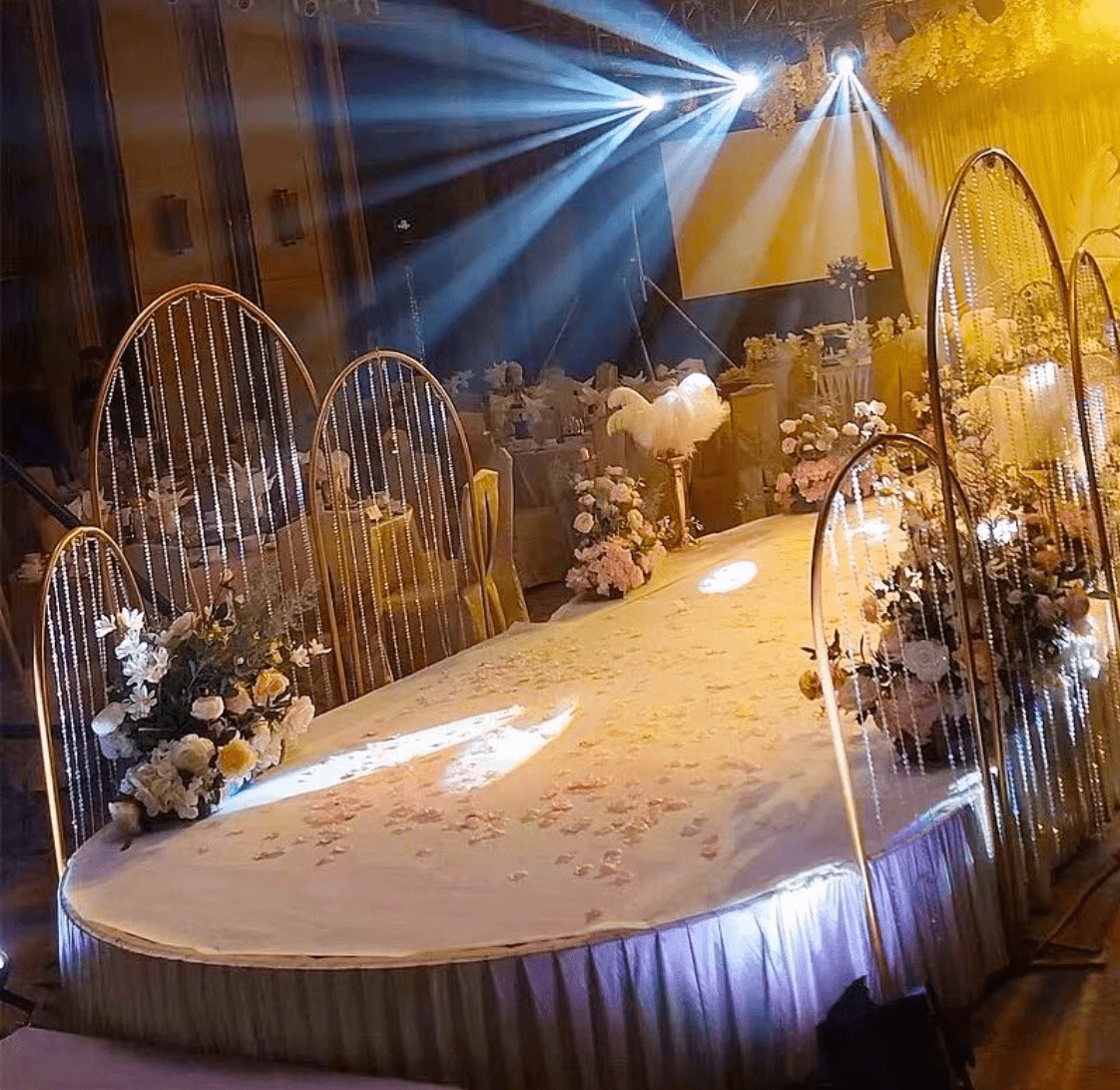 Metal Gold Arch with crystals wedding decoration event