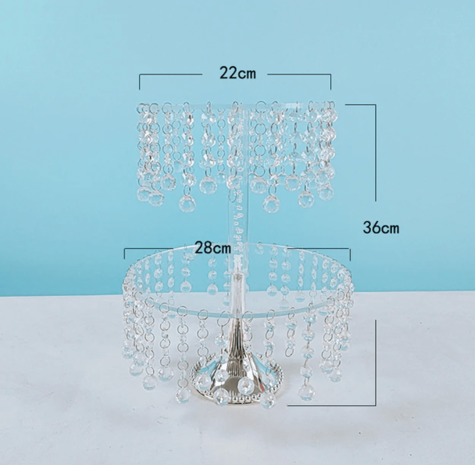 2 tier 2 layer Acrylic Dessert Cake stand with crystals mini dessert DIY decor