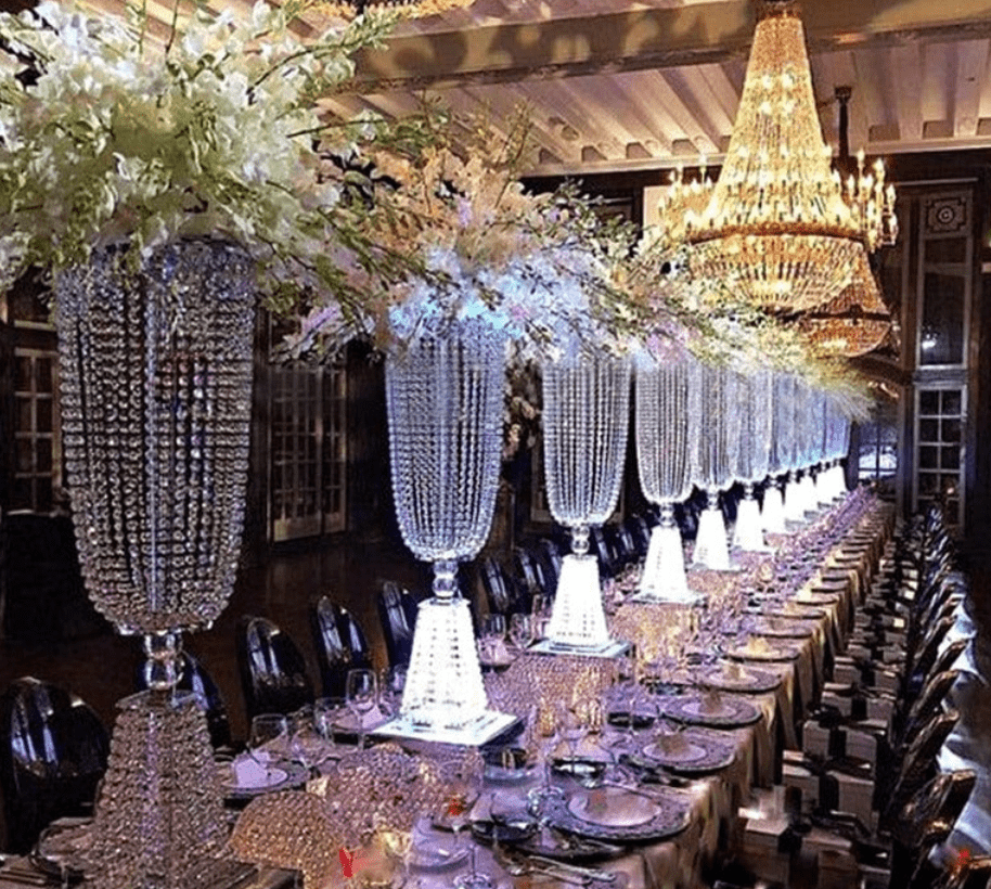 WeddingStory Shop venue decor 98x28x24cm 2PCS 38 inches Tall Clear Crystal Flower Stand