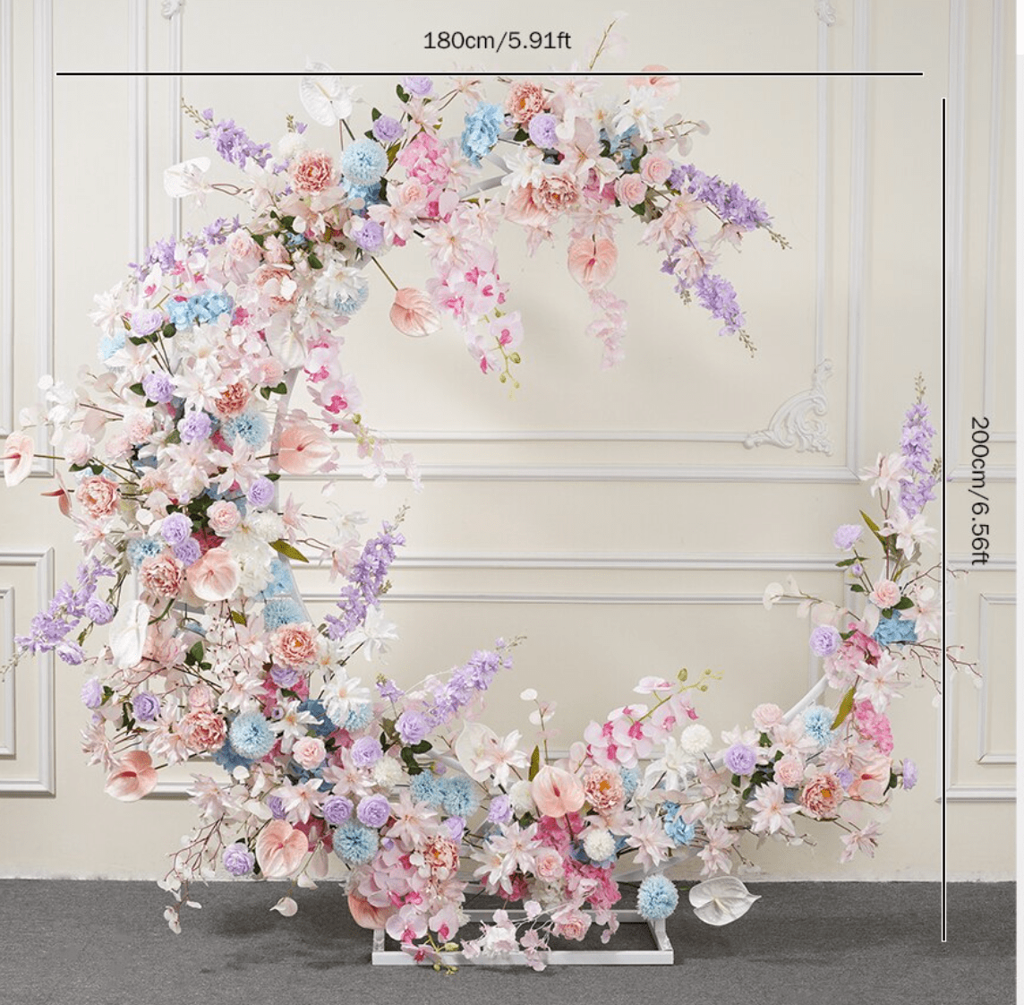 WeddingStory Shop Moon Shape Arch Frame With  Floral Arrangement Set