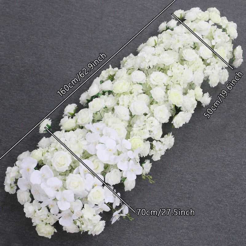 WeddingStory Shop 160X50cm white row Luxury White Orchid Hydrangea Pink Rose Floral Arrangement