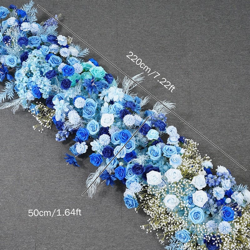 WeddingStory Shop 220x50cm flower row Baby breath blue Wedding Backdrop flowers