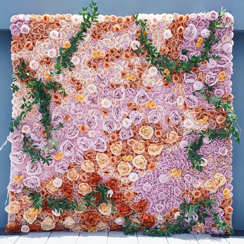 WeddingStory Shop 2.4x3M(8x10ft) 5D Orange Purple Flower Wall