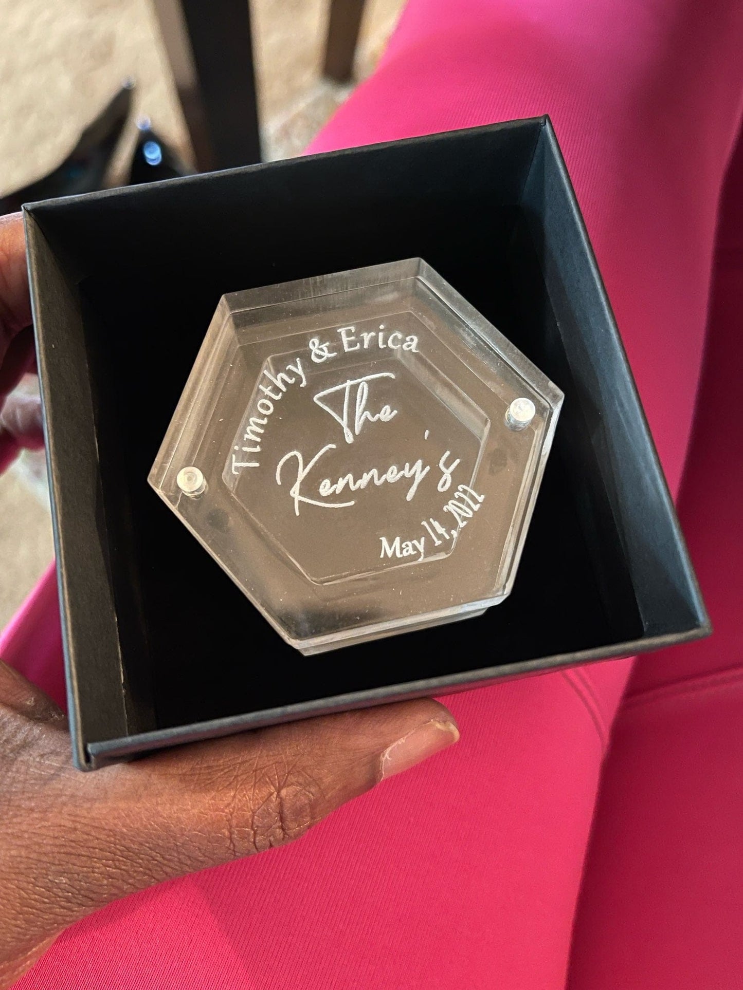 WeddingStory Shop Personalized Transparent Acrylic ring box