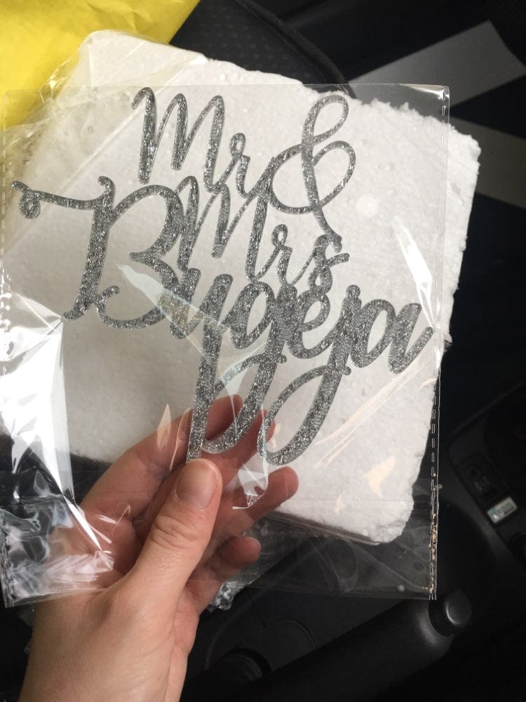WeddingStory Shop Personalized Wedding acrylic Mr Mrs cake topper
