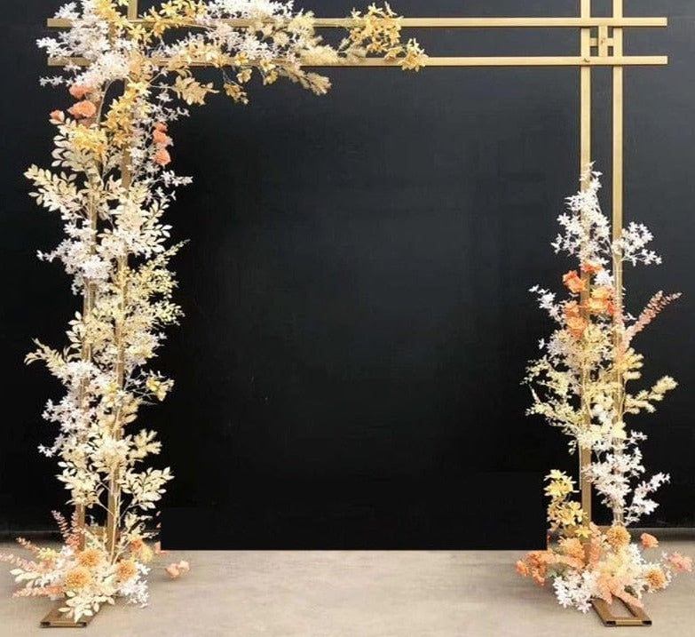 WeddingStory Shop 2m(6.56ft) / White Metal double pole Wedding Arch
