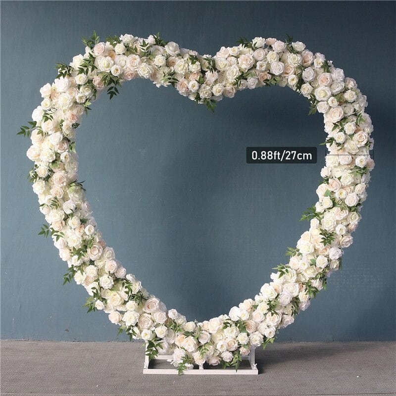 WeddingStory Shop Wedding Ceremony Supplies White flowers with Arch Wedding  iron heart-shaped background arch