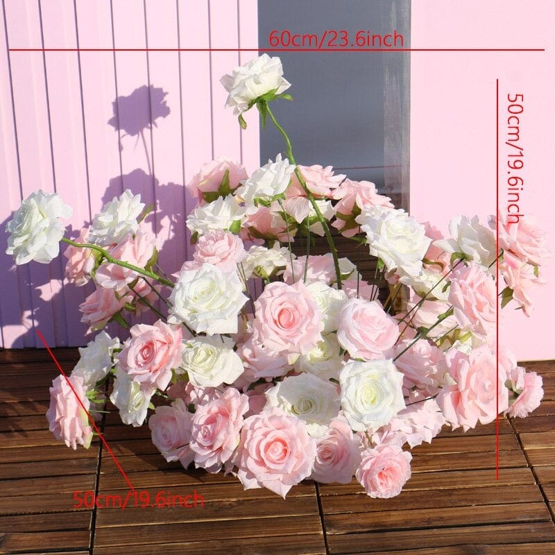 WeddingStory Shop White pink 60x50cm Flower Decorative Arrangement roses