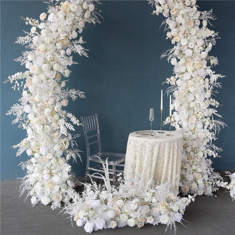 WeddingStory Shop Floral Arch with stand and Flowers 7.2 FT/8.5 FT