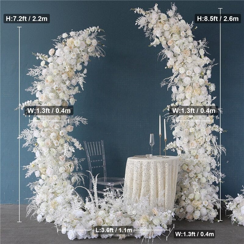 WeddingStory Shop 7.2 FT flowers and stand Floral Arch with stand and Flowers 7.2 FT/8.5 FT