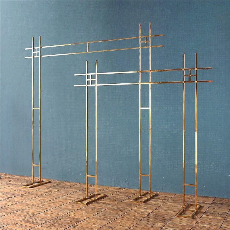 WeddingStory Shop Shiny metal Double Pole Arch