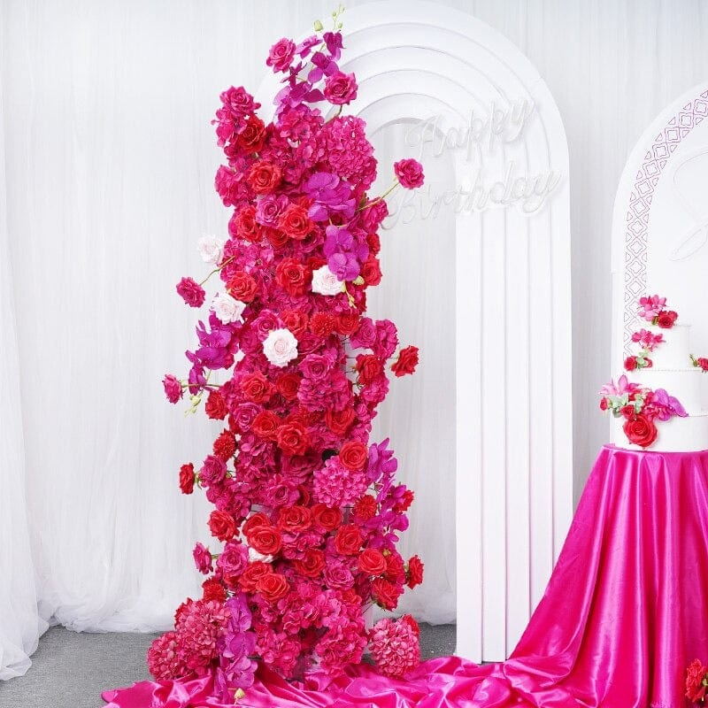 WeddingStory Shop Red Pink Rose Hydrangea Orchid floral arrangement