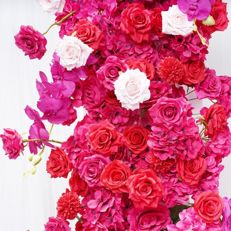 WeddingStory Shop Red Pink Rose Hydrangea Orchid floral arrangement