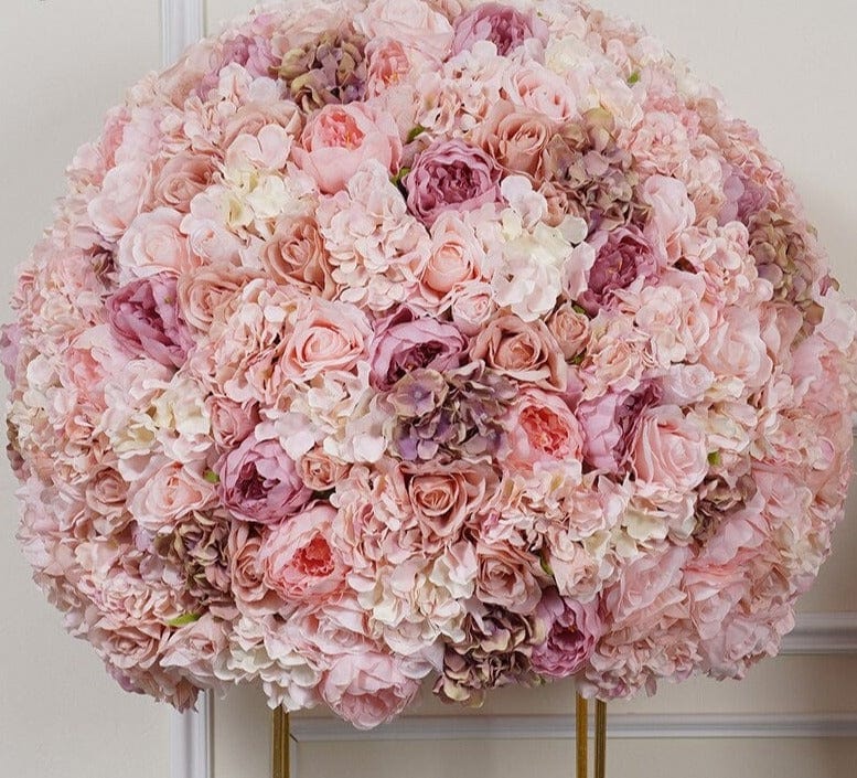 WeddingStory Shop 80x70cm table ball Luxury Oversize  Dusty Pink Rose 80cm 3/4 Flower Ball
