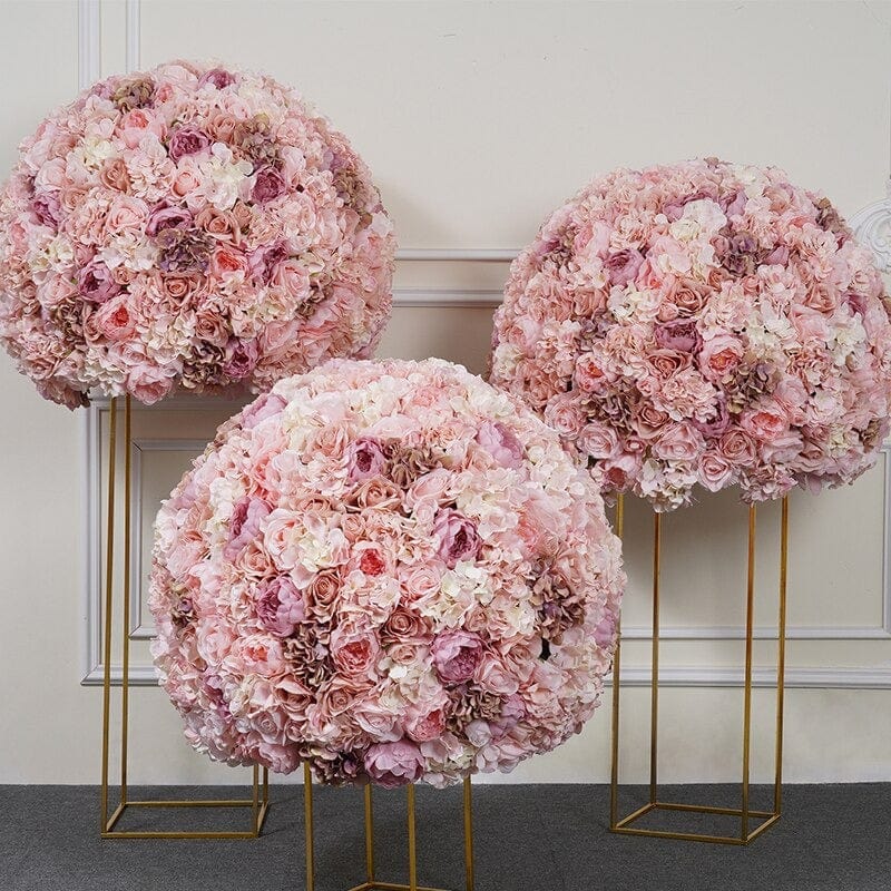 WeddingStory Shop 80x70cm table ball Luxury Oversize  Dusty Pink Rose 80cm 3/4 Flower Ball