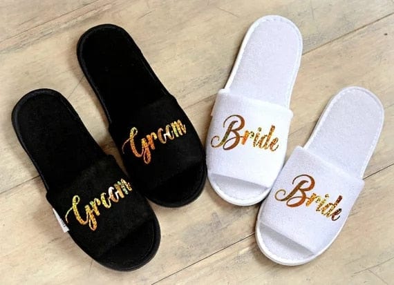 WeddingStory Shop Bride and Groom cozy Slippers