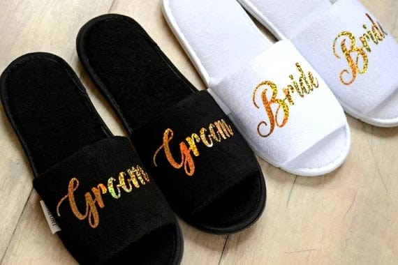 WeddingStory Shop Bride and Groom cozy Slippers