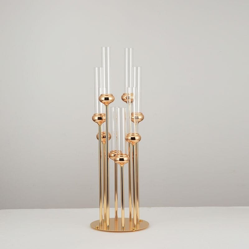 WeddingStory Shop 2 pcs 8 Head Metal Gold Candelabra 3 FT